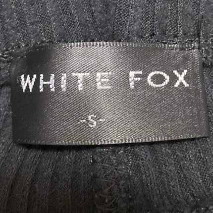 White Fox Women's Black Rib Knit Cutout Knot Side Flared Trousers Pants Size S