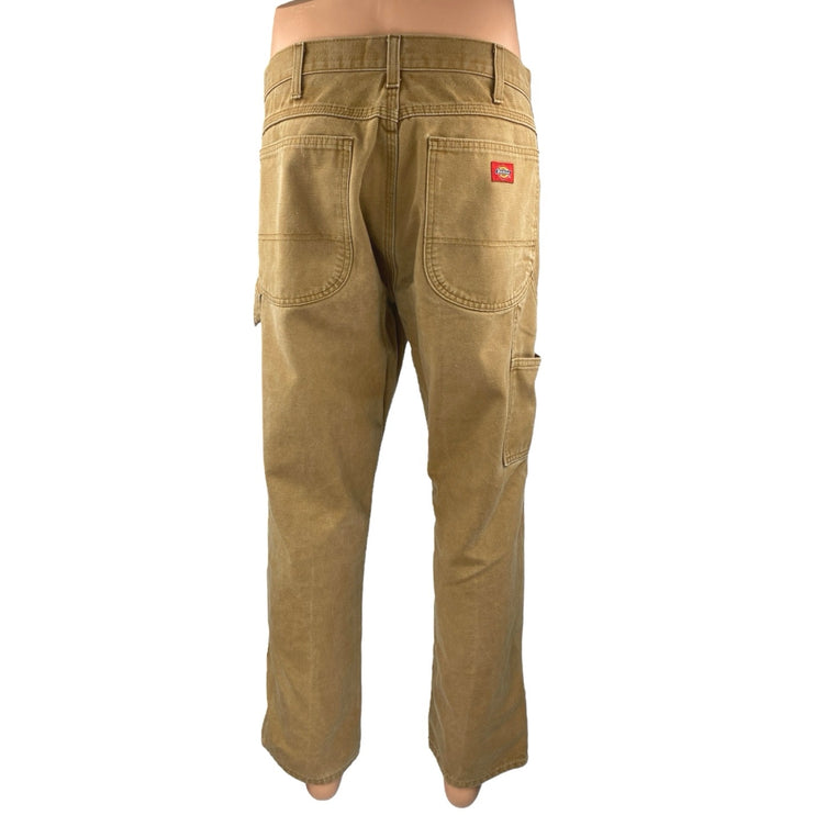 Dickies Men's Tan Mid Rise Chino Khaki Straight Leg Casual Pants Size 34x30