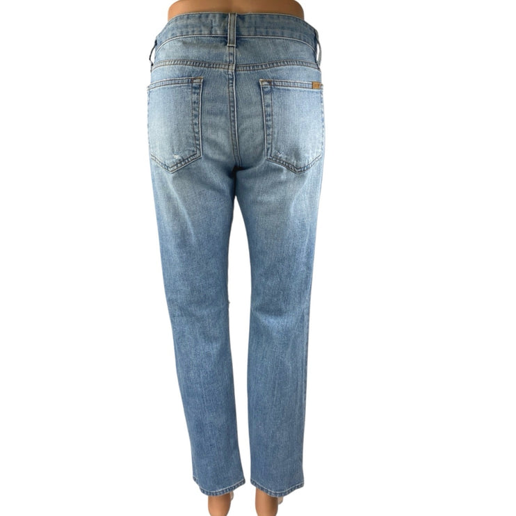 Joe's Billie Ankle Women's Blue Mid Rise Distressed Straight Denim Jeans Size 26