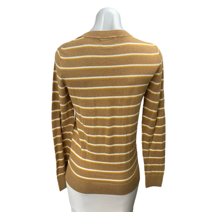 Banana Republic Women's Brown Striped Crewneck Long Sleeve Sweater Top Size S