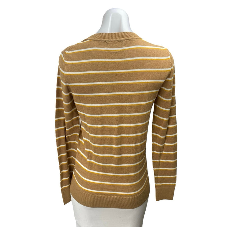 Banana Republic Women's Brown Striped Crewneck Long Sleeve Sweater Top Size S