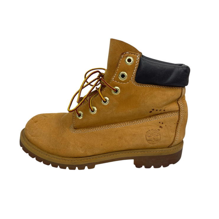 Timberland Brown Nubuck Leather Round Toe Waterproof Lace-Up Work Boots Size 6