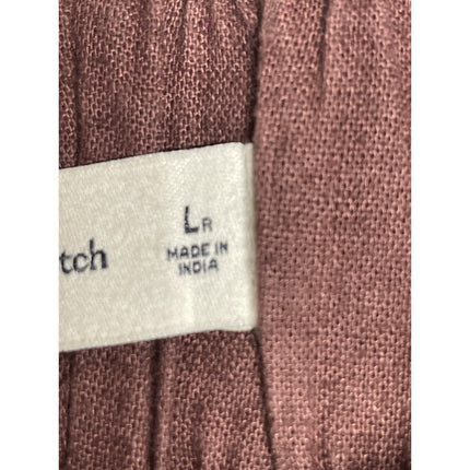 Abercrombie & Fitch Brown Linen Pleated High Elastic Waist Wide Leg Shorts Sz L