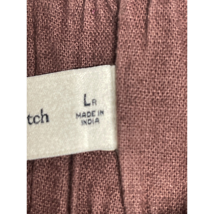 Abercrombie & Fitch Brown Linen Pleated High Elastic Waist Wide Leg Shorts Sz L