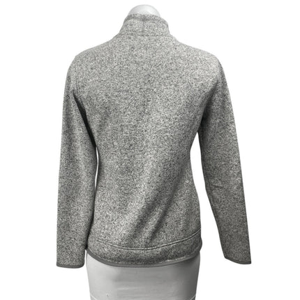 Eddie Bauer Women's Gray Long Sleeve Turtleneck Fleece Full Zip Sweater Top S