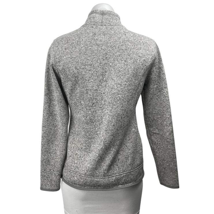 Eddie Bauer Women's Gray Long Sleeve Turtleneck Fleece Full Zip Sweater Top S