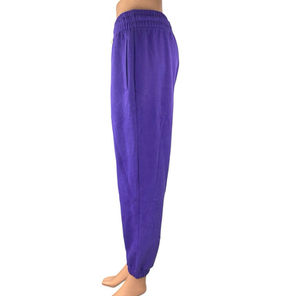Gap Women's Purple Drawstring Fleece Drawstring Tapered Jogger Sweatpants Size M