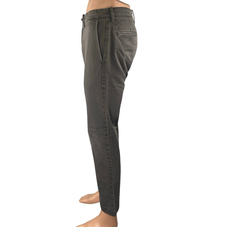 J.Crew Men's Gray Stretch Tapered Mid Rise Chino Khaki Trousers Pants Size 30