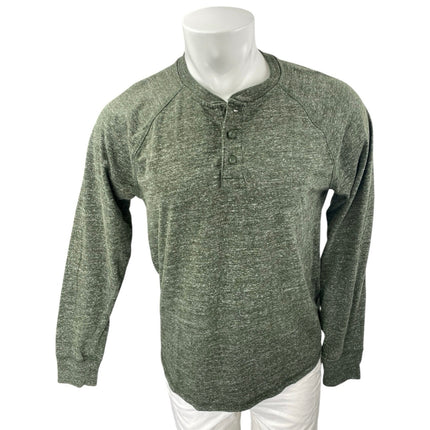 Gap Men's Green Long Sleeve Crew Neck Henley Sweatshirt Sweater Knit Top Size M