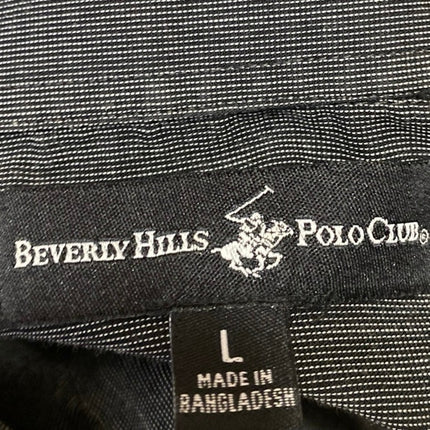 Beverly Hills Polo Club Men's Dark Gray Long Sleeve Button Up Shirt Top Size L