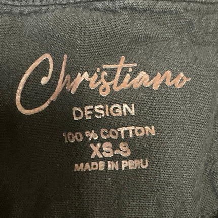Christiano Women's Black Sleeveless Lace Up Criss Cross Blouse Top Size XS/S