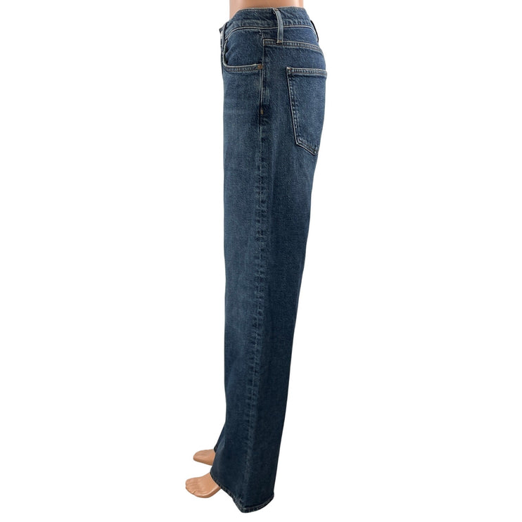 NEW Agolde Harper Women's Blue Mid Rise Relaxed Straight Denim Jeans Size 27