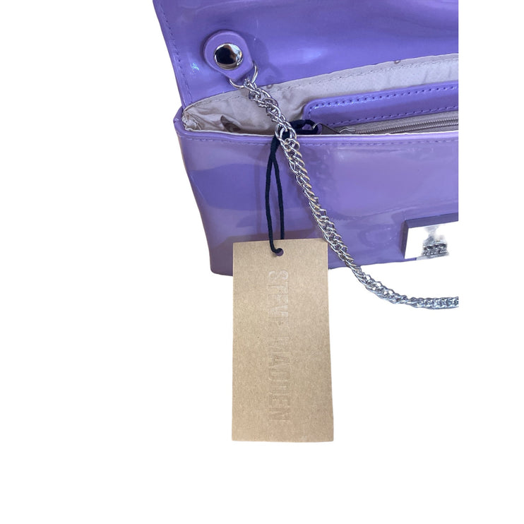 NEW Steve Madden Women's Glossy Purple Wristlet Clutch Crossbody Handbag OS