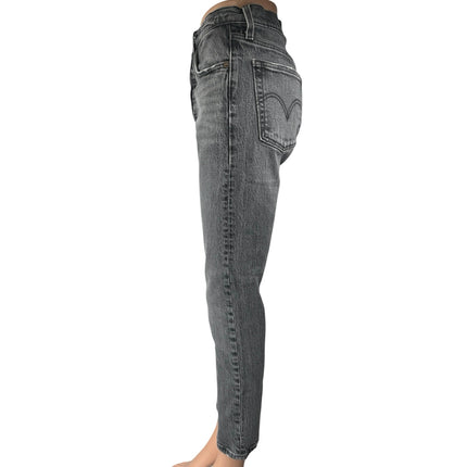 Levi's 501 Swan Island Gray Wash High Waist Stretch Skinny Denim Jeans Size 26