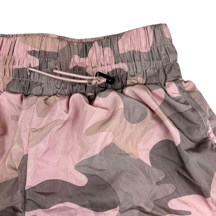 Forever 21 Pink Gray Camouflage Army Print Windbreaker Track Running Shorts Sz S