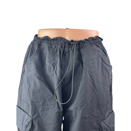 Garage Women's Black High Waisted Cargo Baggy Parachute Trousers Pants Size M
