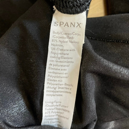 Spanx Black Faux Vegan Leather High Rise Activewear Skinny Moto Leggings Pants M