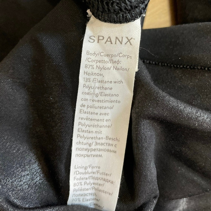 Spanx Black Faux Vegan Leather High Rise Activewear Skinny Moto Leggings Pants M
