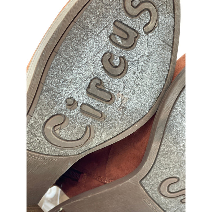 Circus by Sam Edelman Kiera Gladiator Brown Faux Leather Block Heel Sandals 10