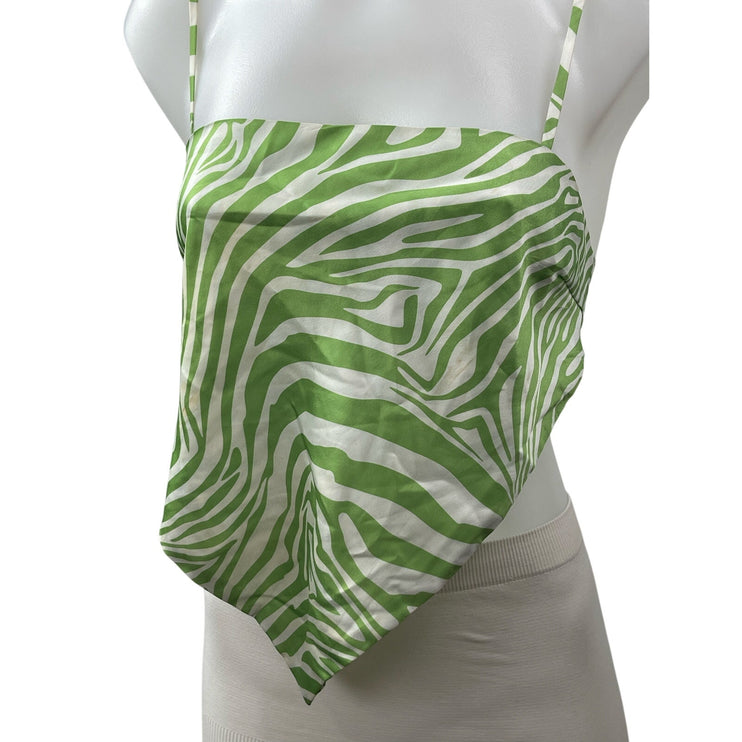 Princess Polly Miss Lexi Green Zebra Sleeveless Square Neck Bandana Tank Top 8