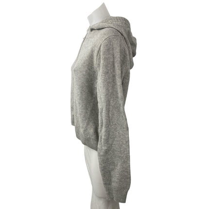 Gap Women's Gray Long Sleeve Knit Full Zip Hoodie Hooded Sweater Top Size M