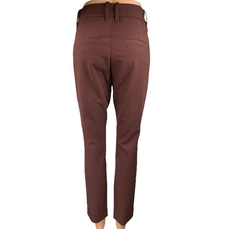 The Reset Women's Brown High Rise Skinny Straight Trousers Dress Pants Size M
