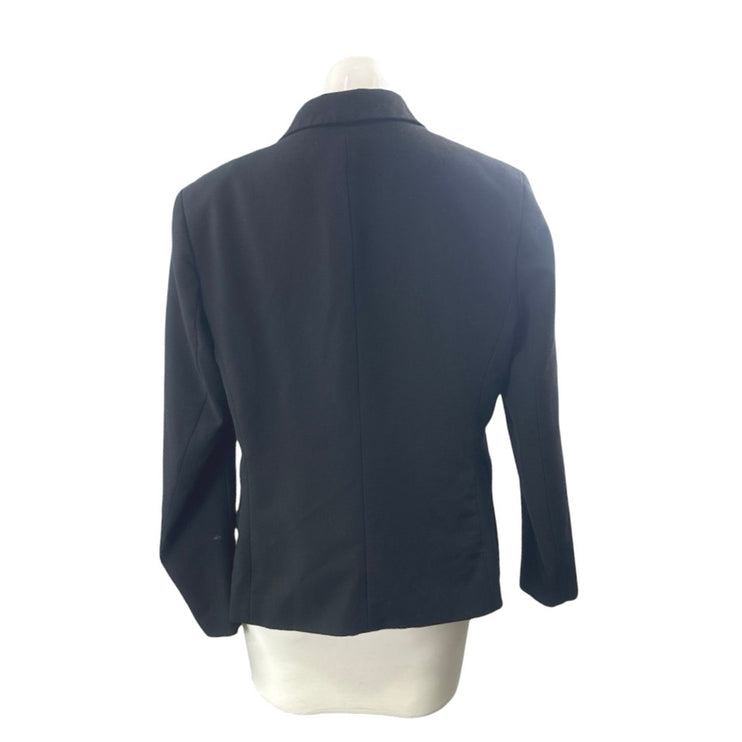 Nine West Women's Black Long Sleeve Double Breasted Blazer Coat Jacket Size M