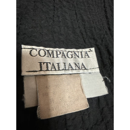 Vintage Compagnia Italiana Black Ribbed Sleeveless Cami Tank Crop Top Size S