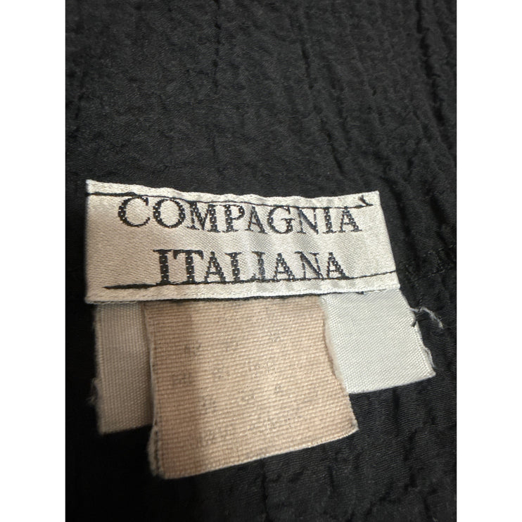 Vintage Compagnia Italiana Black Ribbed Sleeveless Cami Tank Crop Top Size S