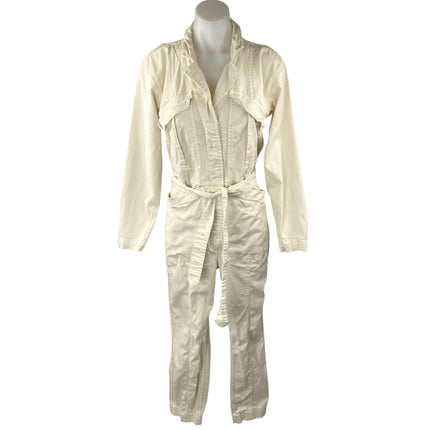 Alex Mill Expedition Women's White Belted Long Sleeve Skinny Overalls Jumpsuit S