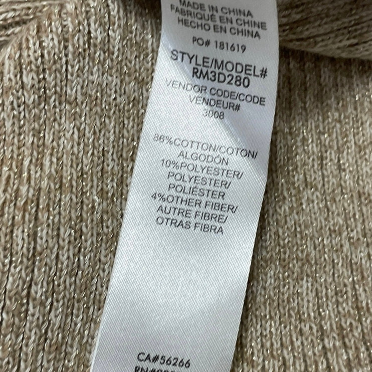 Splendid Xena Lurex Cream Women's Sleeveless Ribbed Knit Midi Sweater Dress Sz S