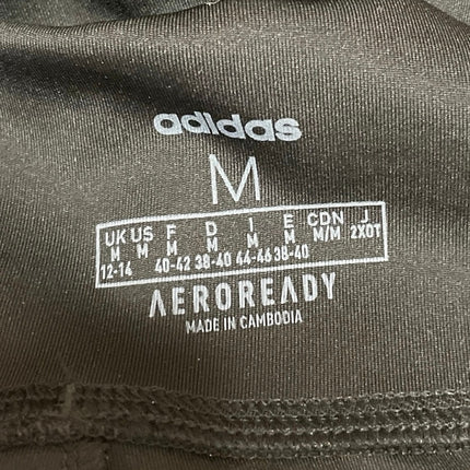 Adidas Women's Black Gray Colorblock Mid Rise Yoga Athletic Leggings Pants Sz M