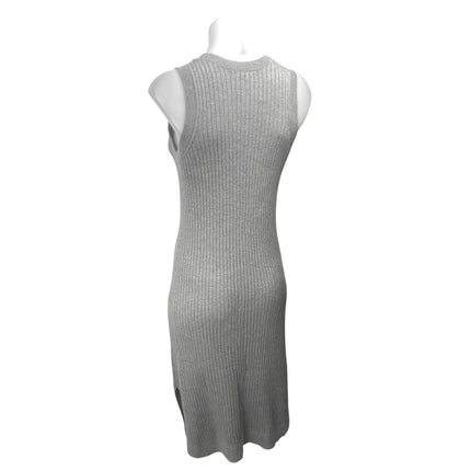 Banana Republic Gray Sleeveless Ribbed Knit Midi Tank Sweater Dress Size S