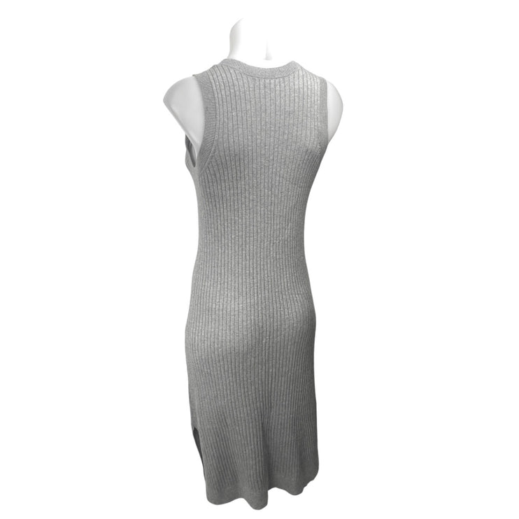Banana Republic Gray Sleeveless Ribbed Knit Midi Tank Sweater Dress Size S