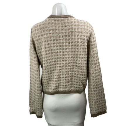 NEW Rag & Bone Robyn Beige Tweed Wool Mohair Long Sleeve Cardigan Sweater Top S