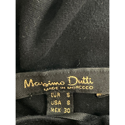 Massimo Dutti Women's Black Short Sleeve V Neck T Shirt Tee Mini Dress Size S