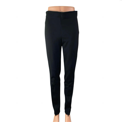 MNG Mango Women's Black High Waisted Split Zip Flare Trousers Dress Pants Size L