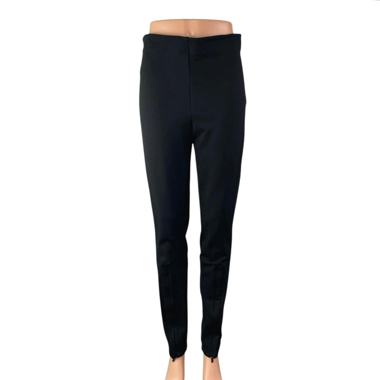 MNG Mango Women's Black High Waisted Split Zip Flare Trousers Dress Pants Size L