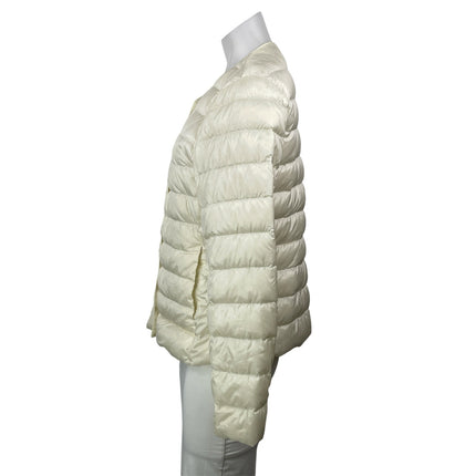 Uniqlo Off White Long Sleeves Ultra Light Down Compact Puffer Coat Jacket Size M