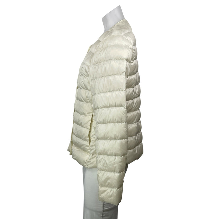 Uniqlo Off White Long Sleeves Ultra Light Down Compact Puffer Coat Jacket Size M