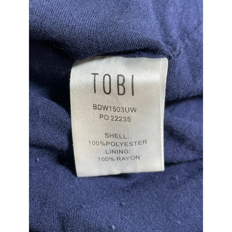 Tobi Women's Navy Blue Sleeveless Open Back Backless Tank A Line Mini Dress XS