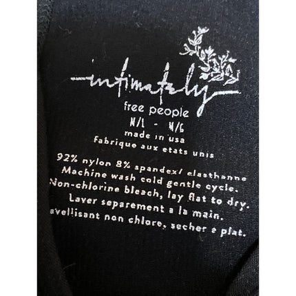 Free People Intimately Move Along Black Sleeveless One Piece Bodysuit Top Sz M/L