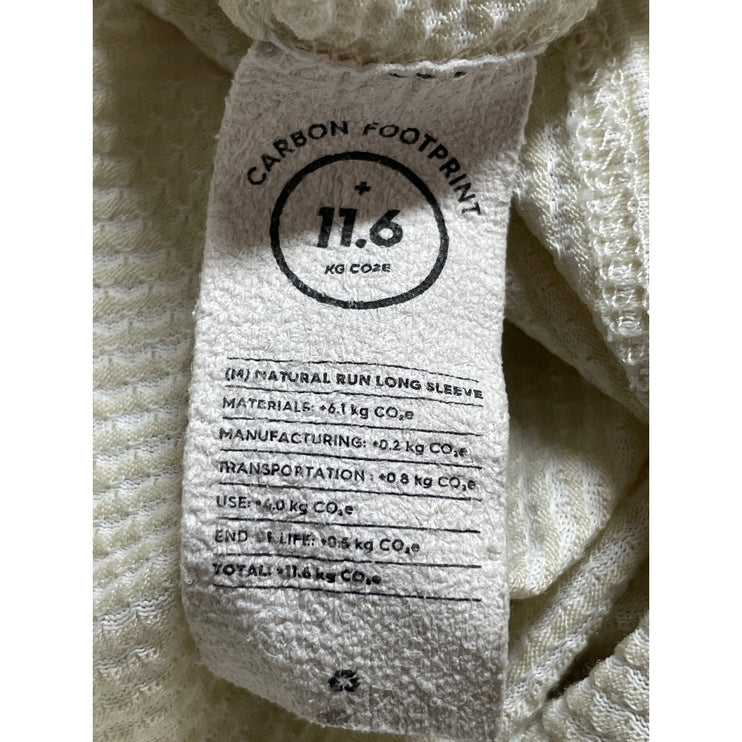 Allbirds Men's Cream Waffle Knit Long Sleeve Crew Neck Thermal T Shirt Tee Top M