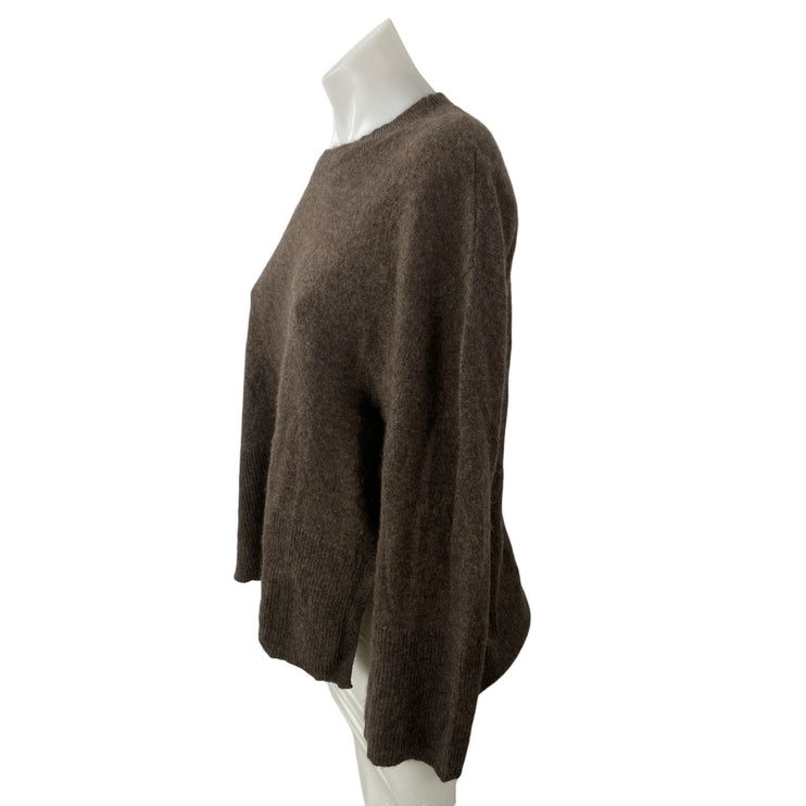 Rachel Zoe 100% Cashmere Brown Long Sleeve Crew Neck Sweatshirt Sweater Top XL