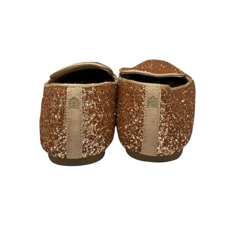 Birdies Starling Women's Gold Round Toe Glitter Loafer Slip On Ballet Shoes Sz 8