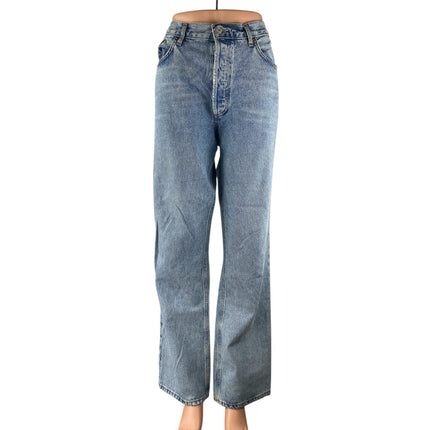 Agolde Lana Womens Blue High Waisted Light Wash Straight Leg Denim Jeans Size 32