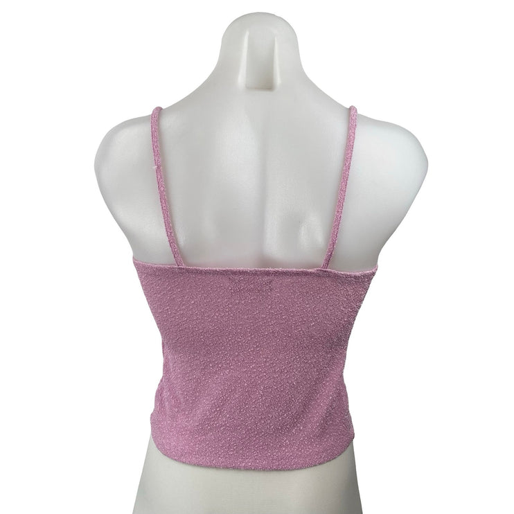 Urban Outfitters August Pink Smocked Sleeveless Cami Camisole Tank Top Size S