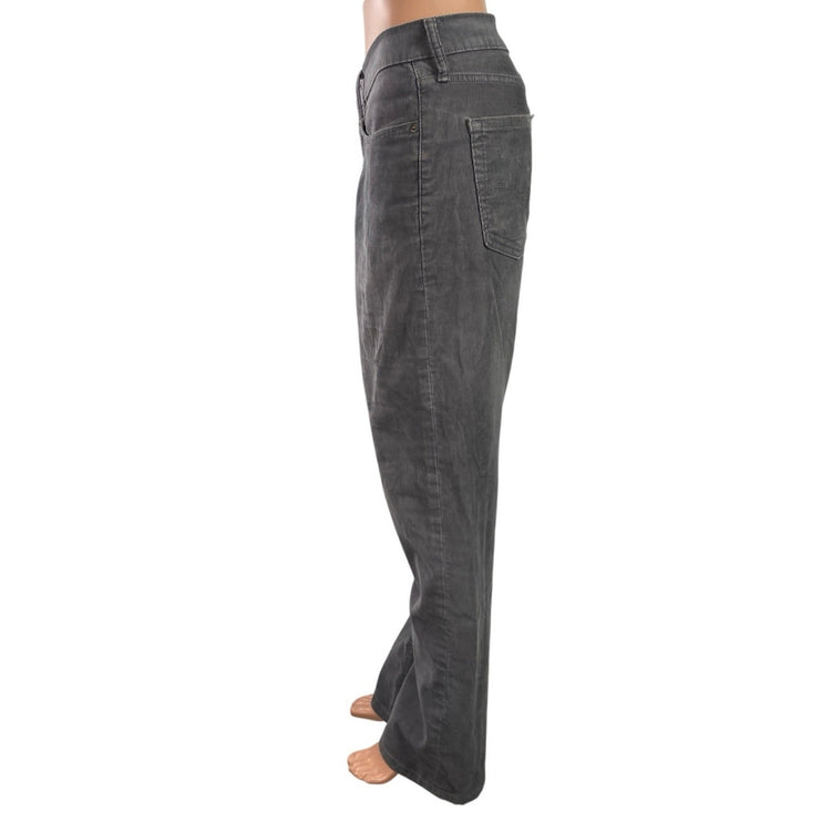 Levi's 514 Womens Gray Corduroy High Rise Straight Leg Denim Jeans Pants Size 34