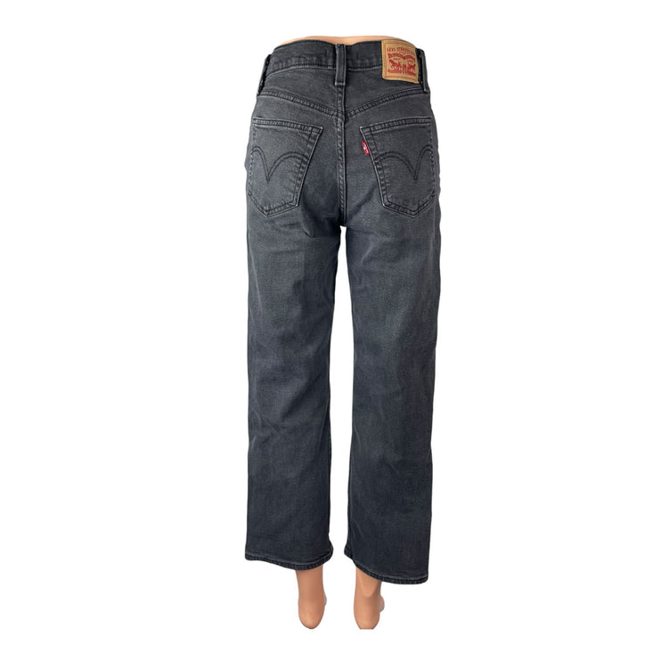 Levi's Women's Gray High Waisted Ribcage Straight Ankle Denim Jeans Pants Sz 26