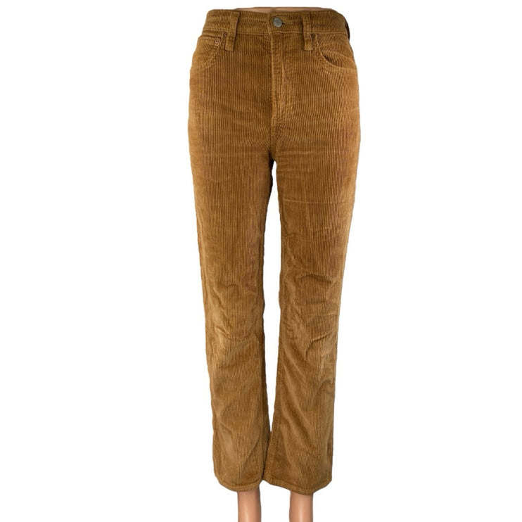 Denim Forum The Arlo High Rise Women's Tan Corduroy Trousers Pants Size 24